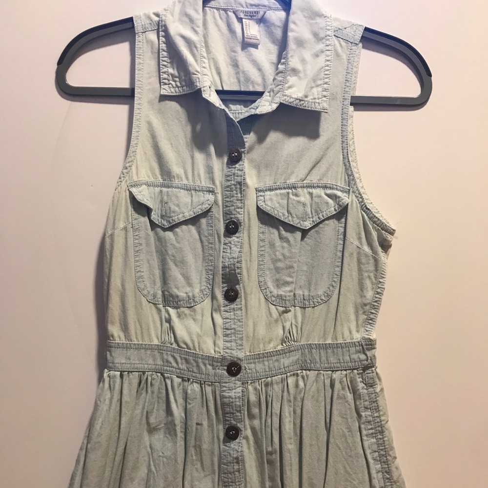 Forever 21 Light Blue Collared Dress